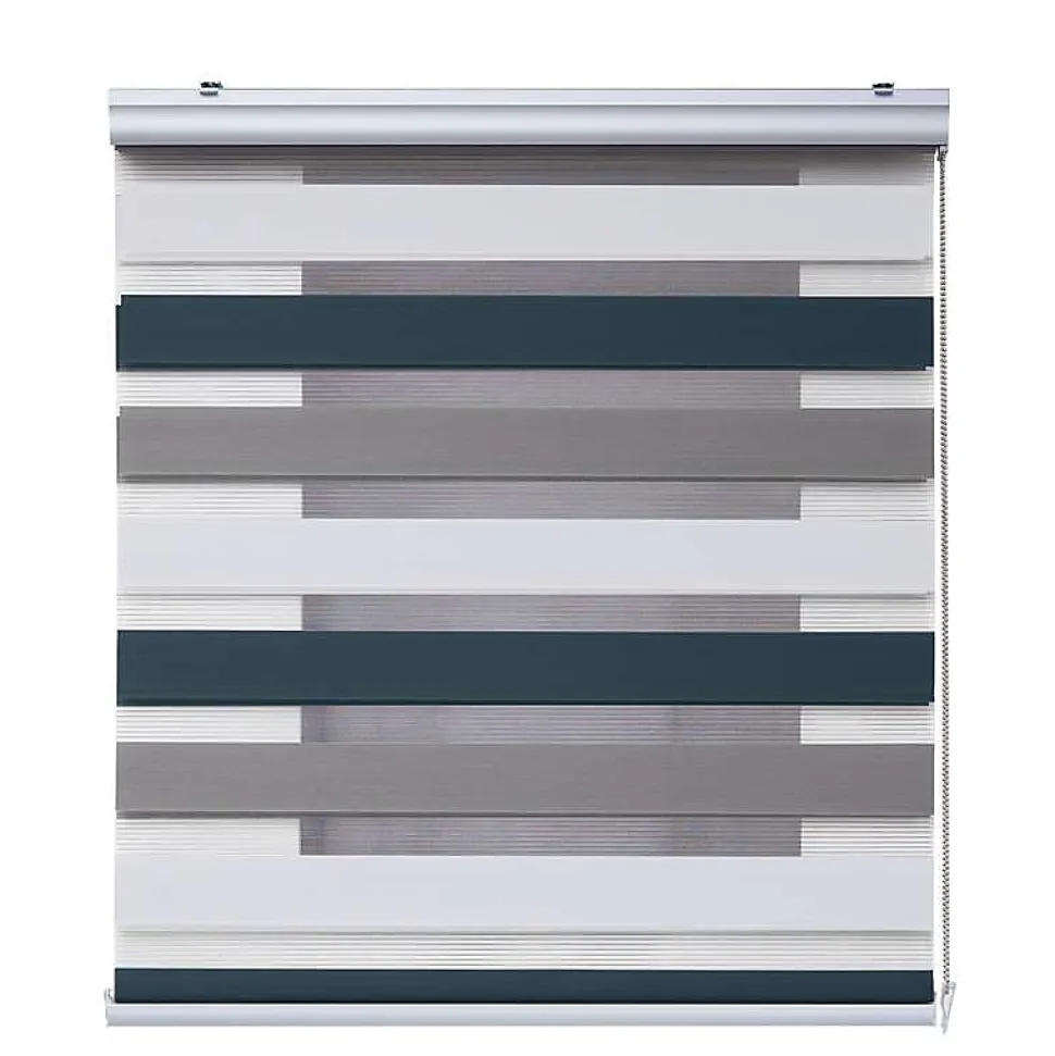 Store Enrouleur Jour Nuit Premium Finitions en Aluminium Blanc-Taupe-Graphite 180 x 250 cm