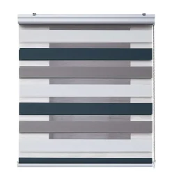 Store Enrouleur Jour Nuit Premium Finitions en Aluminium Blanc-Taupe-Graphite 140 x 250 cm