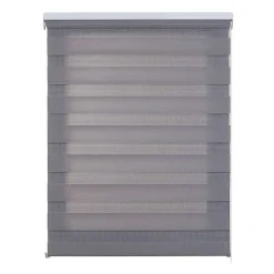 Store Enrouleur Jour Nuit Drop double tissage Argent 100 x 180 cm