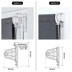 Store Enrouleur Jour Nuit sans perçage EasyFix Argent 120 x 180 cm