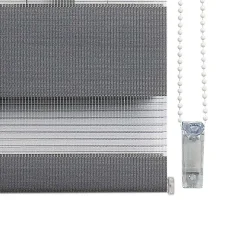 Store Enrouleur Jour Nuit sans perçage EasyFix Argent 120 x 180 cm