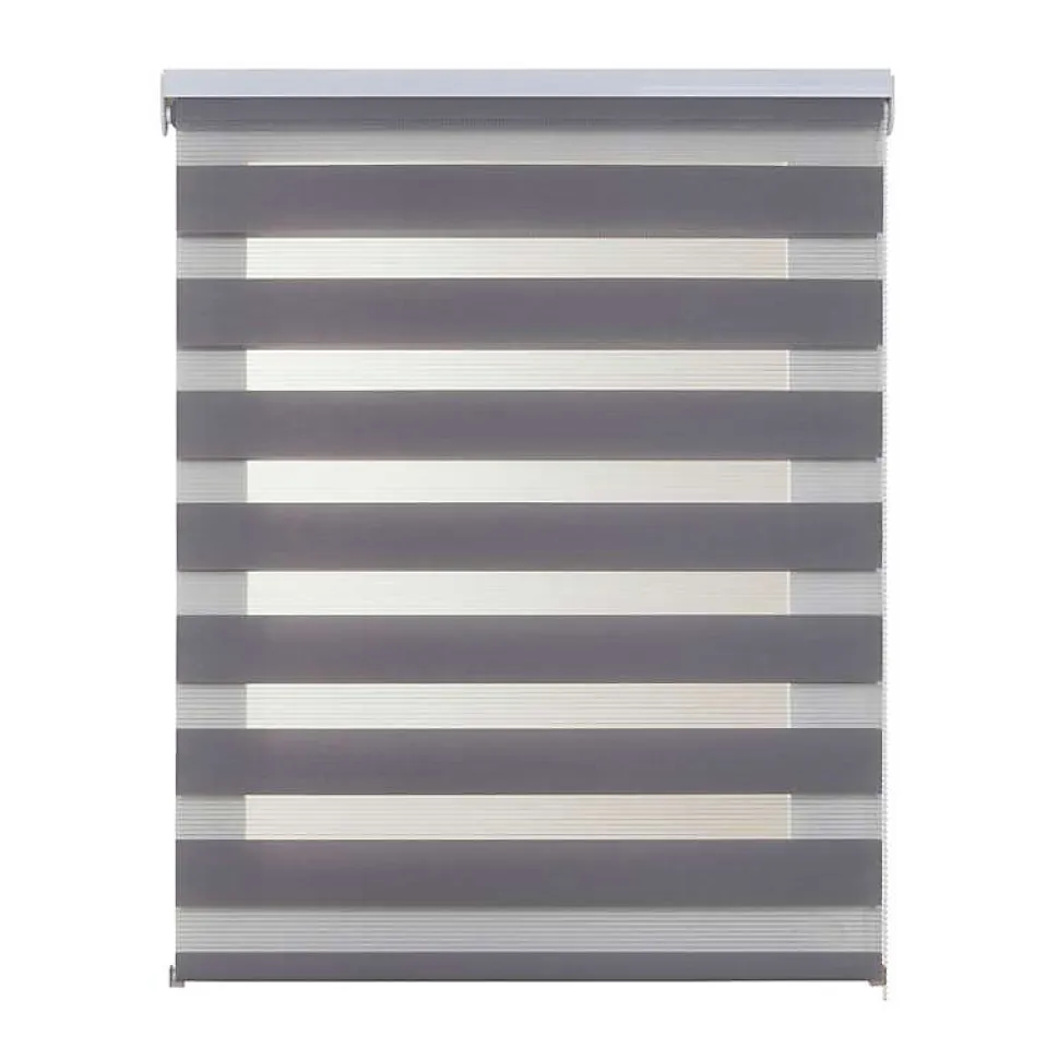 Store Enrouleur Jour Nuit Drop double tissage Argent 120 x 180 cm