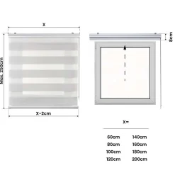 Store Enrouleur Jour Nuit Premium Finitions en Aluminium Gris clair 80 x 250 cm