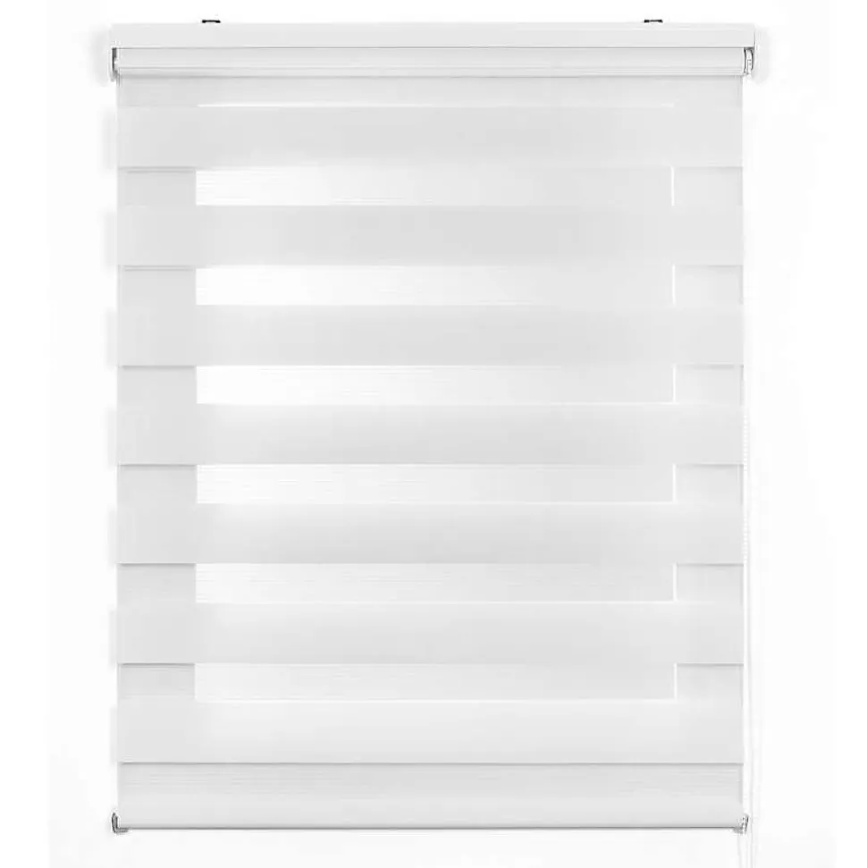 Store Enrouleur Jour Nuit Drop double tissage Blanc 100 x 180 cm