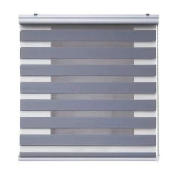 Store Enrouleur Jour Nuit Premium Finitions en Aluminium Argent 140 x 250 cm