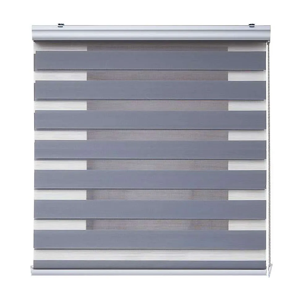 Store Enrouleur Jour Nuit Premium Finitions en Aluminium Argent 140 x 250 cm