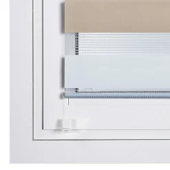 Store Enrouleur Jour Nuit sans perçage EasyFix Blanc-gris-beige 75 x 180 cm