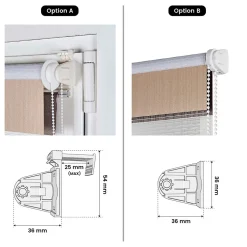 Store Enrouleur Jour Nuit sans perçage EasyFix Blanc-gris-beige 75 x 180 cm