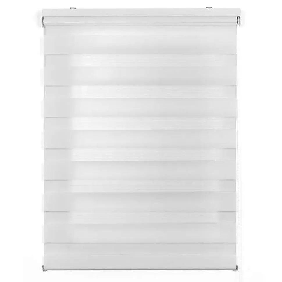 Store Enrouleur Jour Nuit Drop double tissage Blanc 100 x 250 cm