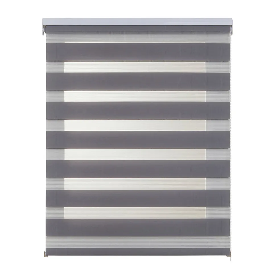 Store Enrouleur Jour Nuit Drop double tissage Gris 80X250