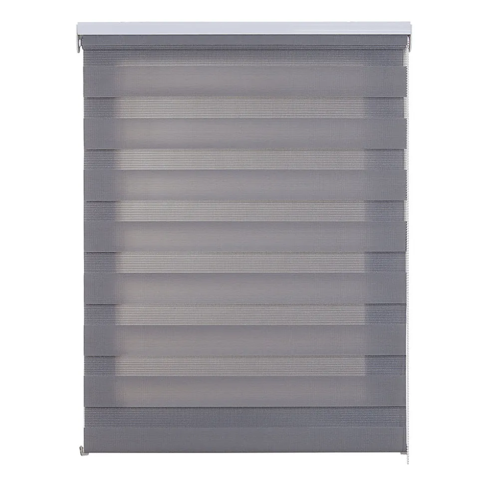 Store Enrouleur Jour Nuit Drop double tissage Gris 80X250