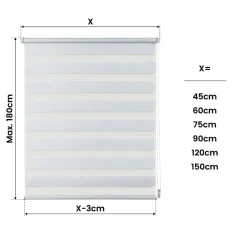 Store Enrouleur Jour Nuit sans perçage EasyFix Blanc 60 x 180 cm