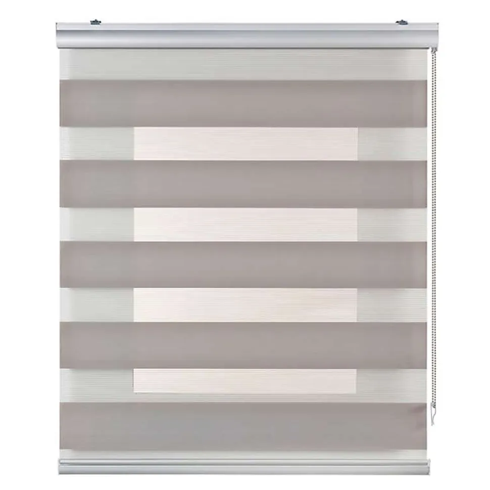 Store Enrouleur Jour Nuit Premium Finitions en Aluminium Gris pierre 60 x 250 cm
