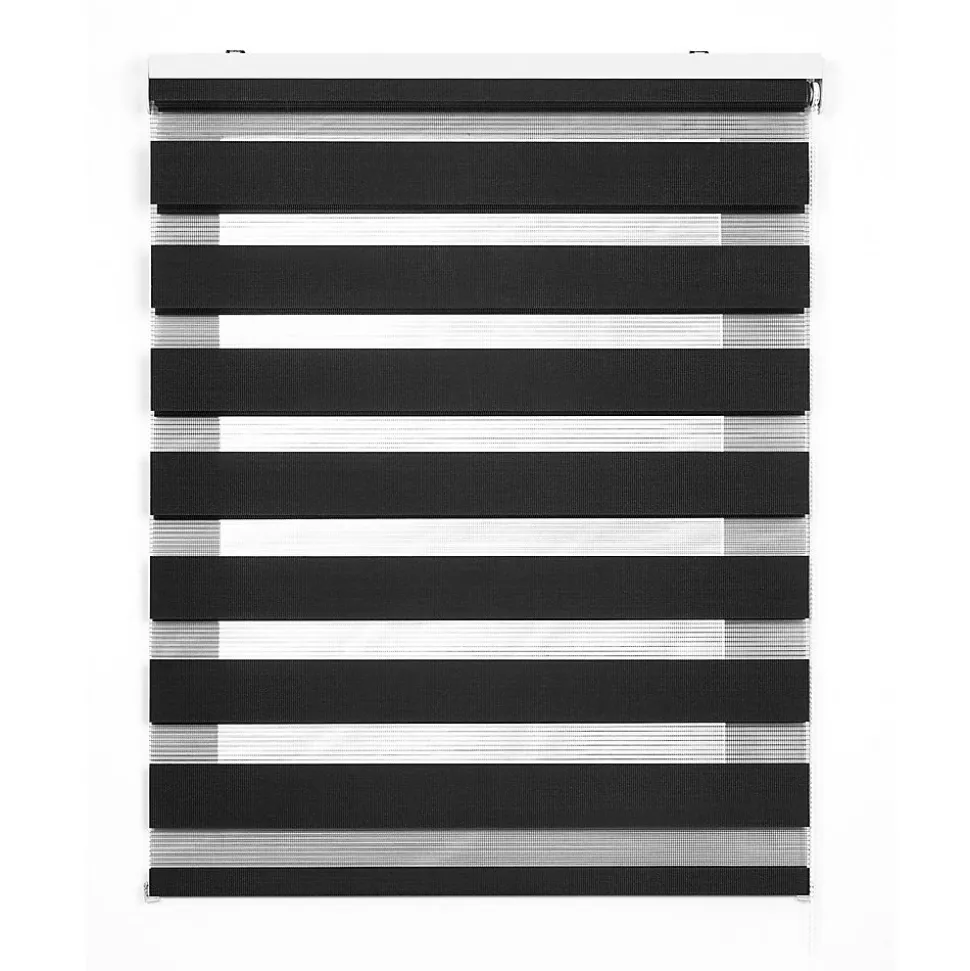Store Enrouleur Jour Nuit Drop double tissage Argent 80X250