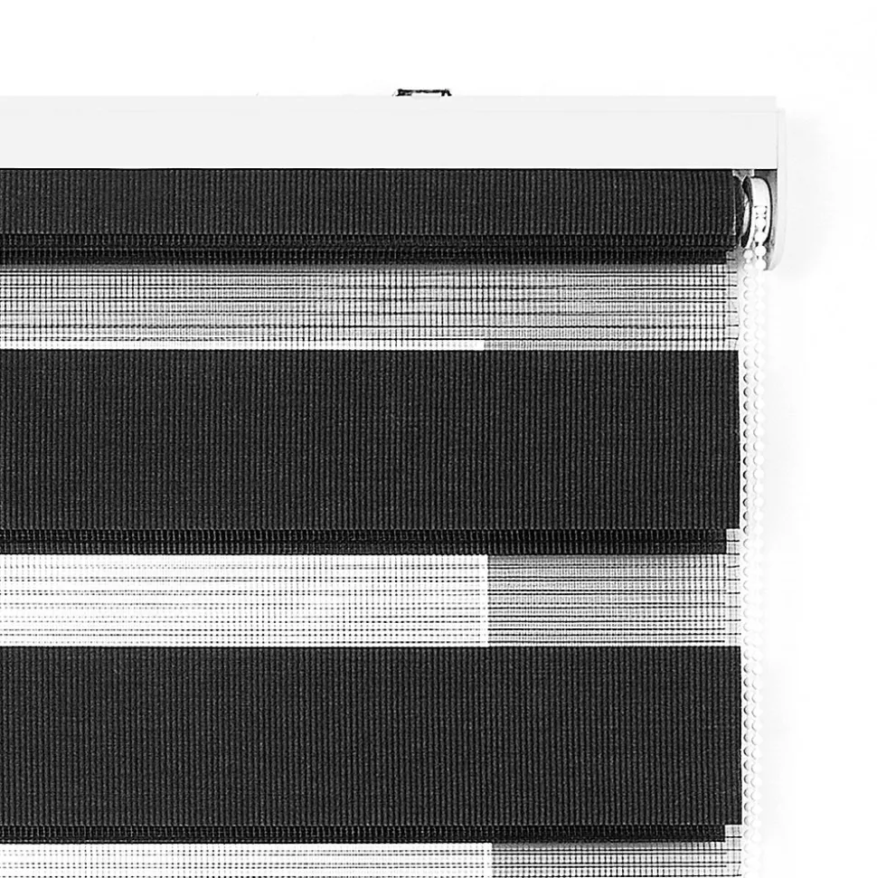 Store Enrouleur Jour Nuit Drop double tissage Argent 80X250