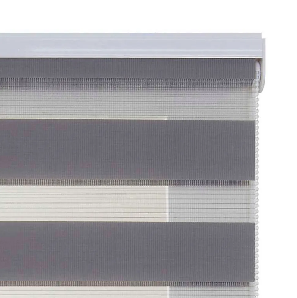 Store Enrouleur Jour Nuit Drop double tissage Argent 100 x 250 cm