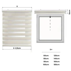 Store Enrouleur Jour Nuit Drop double tissage Lin 180X250