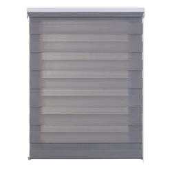 Store Enrouleur Jour Nuit Drop double tissage Gris 160X250