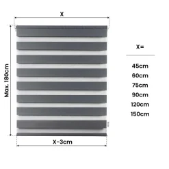Store Enrouleur Jour Nuit sans perçage EasyFix Argent 75 x 180 cm