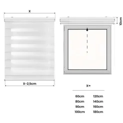 Store Enrouleur Jour Nuit Drop double tissage Blanc 150 x 180 cm