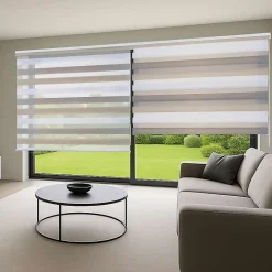 Store Enrouleur Jour Nuit Drop double tissage Tricolore 120 x 250 cm