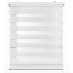 Store Enrouleur Jour Nuit Drop double tissage Blanc 180X250