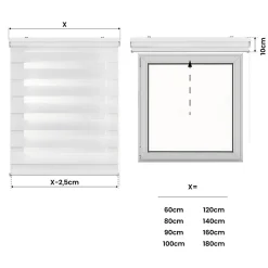 Store Enrouleur Jour Nuit Drop double tissage Blanc 180X250