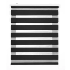 Store Enrouleur Jour Nuit Drop double tissage Argent 180X250