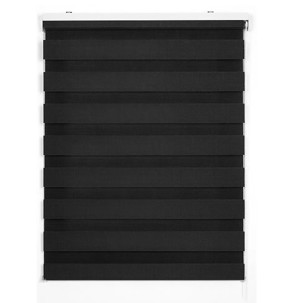 Store Enrouleur Jour Nuit Drop double tissage Argent 180X250