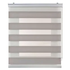 Store Enrouleur Jour Nuit Premium Finitions en Aluminium Gris pierre 120 x 250 cm