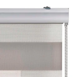 Store Enrouleur Jour Nuit Premium Finitions en Aluminium Gris pierre 120 x 250 cm