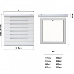 Store Enrouleur Jour Nuit Premium Finitions en Aluminium Blanc 160 x 250 cm