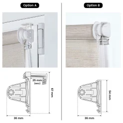 Store Enrouleur Jour Nuit sans perçage EasyFix Lin 90 x 180 cm