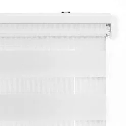 Store Enrouleur Jour Nuit Drop double tissage Blanc 140 x 250 cm