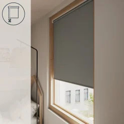Store enrouleur occultant sans perçage Boreas 2 gris béton l.120 x H.180cm Goodhome