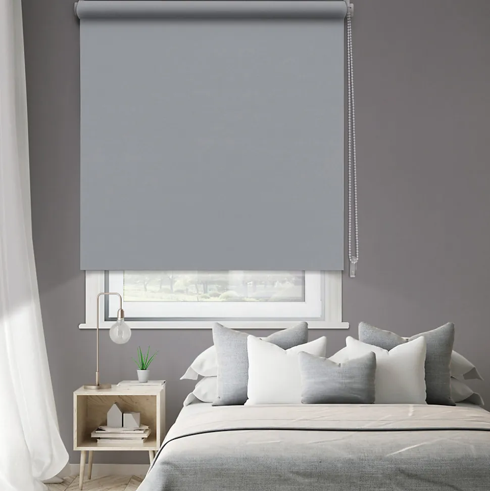 Store enrouleur occultant gris clair l.80 x H.190cm Madeco