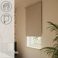 Store enrouleur occultant sans perçage Novan taupe l.90 x H.180cm Goodhome
