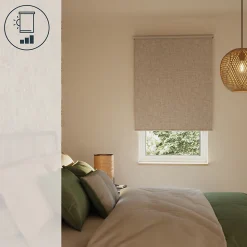 Store enrouleur occultant sans perçage Novan taupe l.90 x H.180cm Goodhome