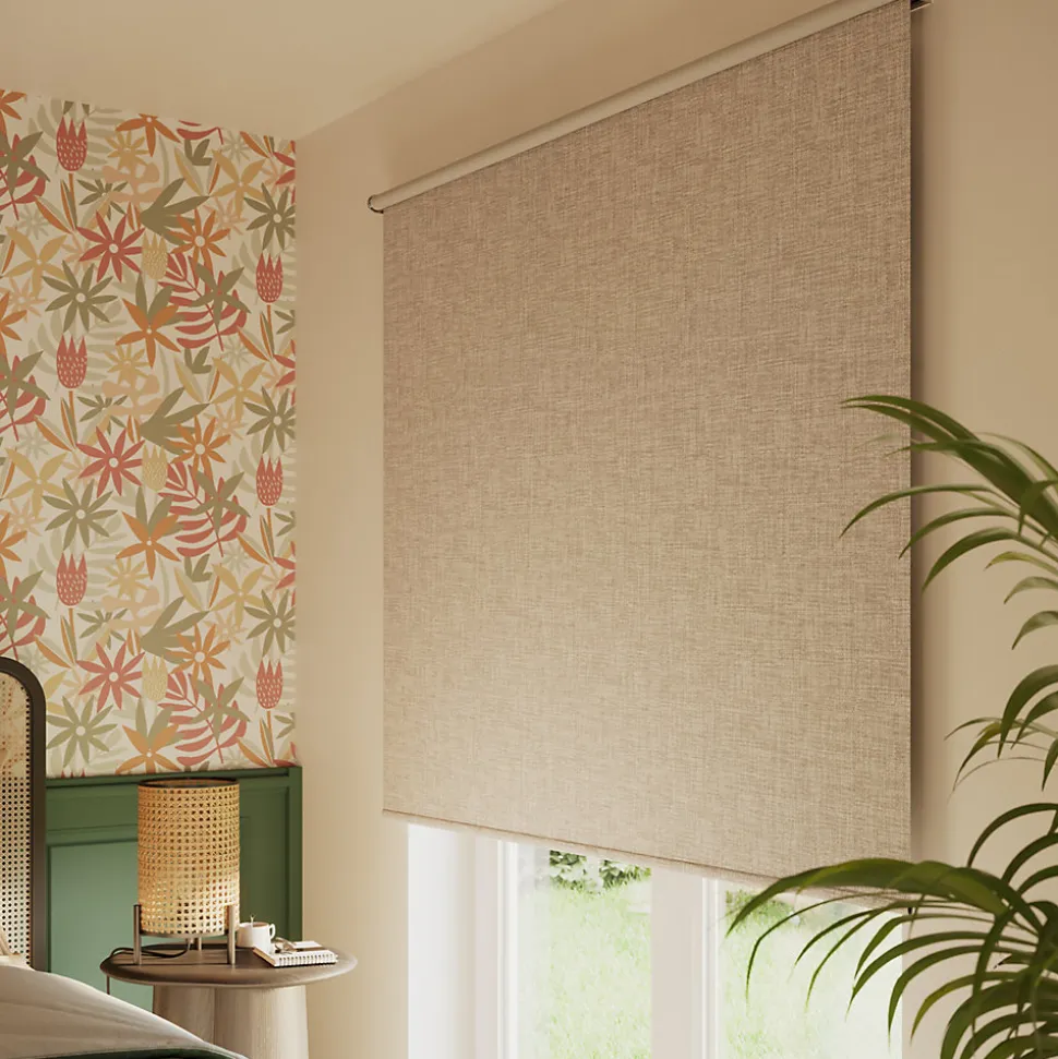 Store enrouleur occultant sans perçage Novan taupe l.160 x H.240cm Goodhome
