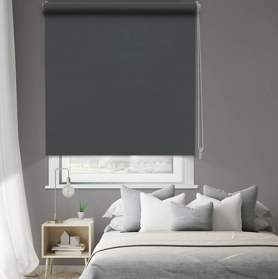 Store enrouleur occultant gris anthracite l.150 x H.250cm Madeco