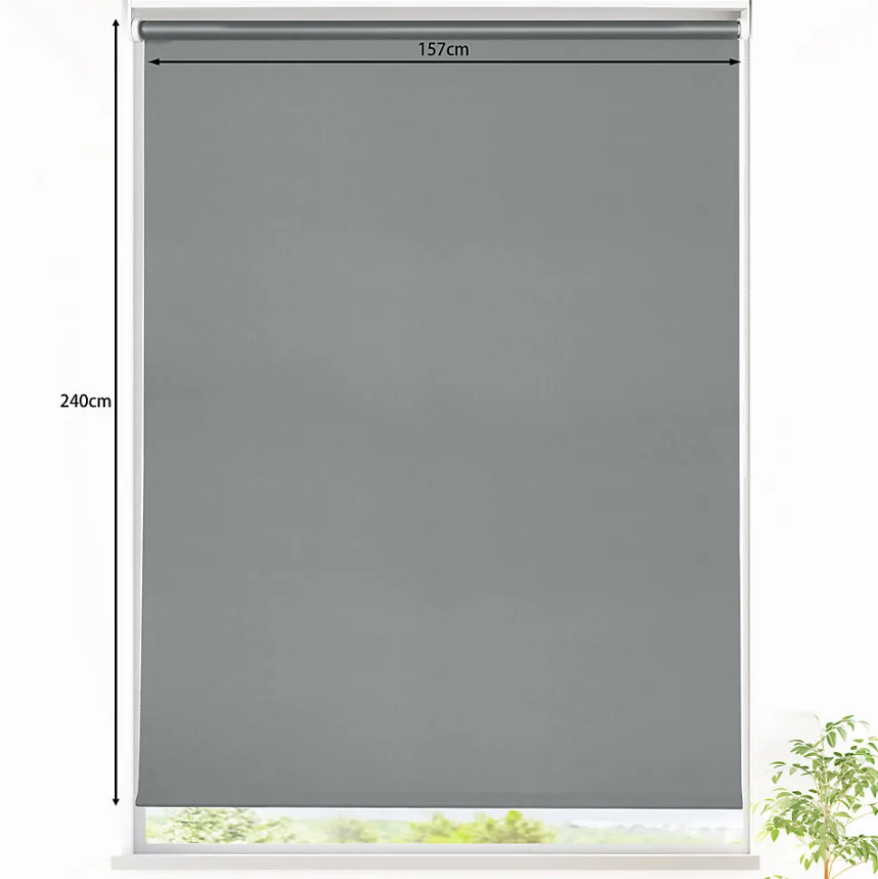 Store enrouleur occultant sans perçage Boreas 2 gris béton l.160 x H.240cm Goodhome