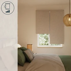 Store enrouleur occultant sans perçage Novan taupe l.55 x H.180cm Goodhome