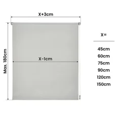 Store Enrouleur Occultant, Installation Facile, Stores sans Perçage Gris 90x180 cm