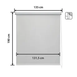 Store Enrouleur Occultant Blackout - Easydeco - Gris - 135 x 190 cm