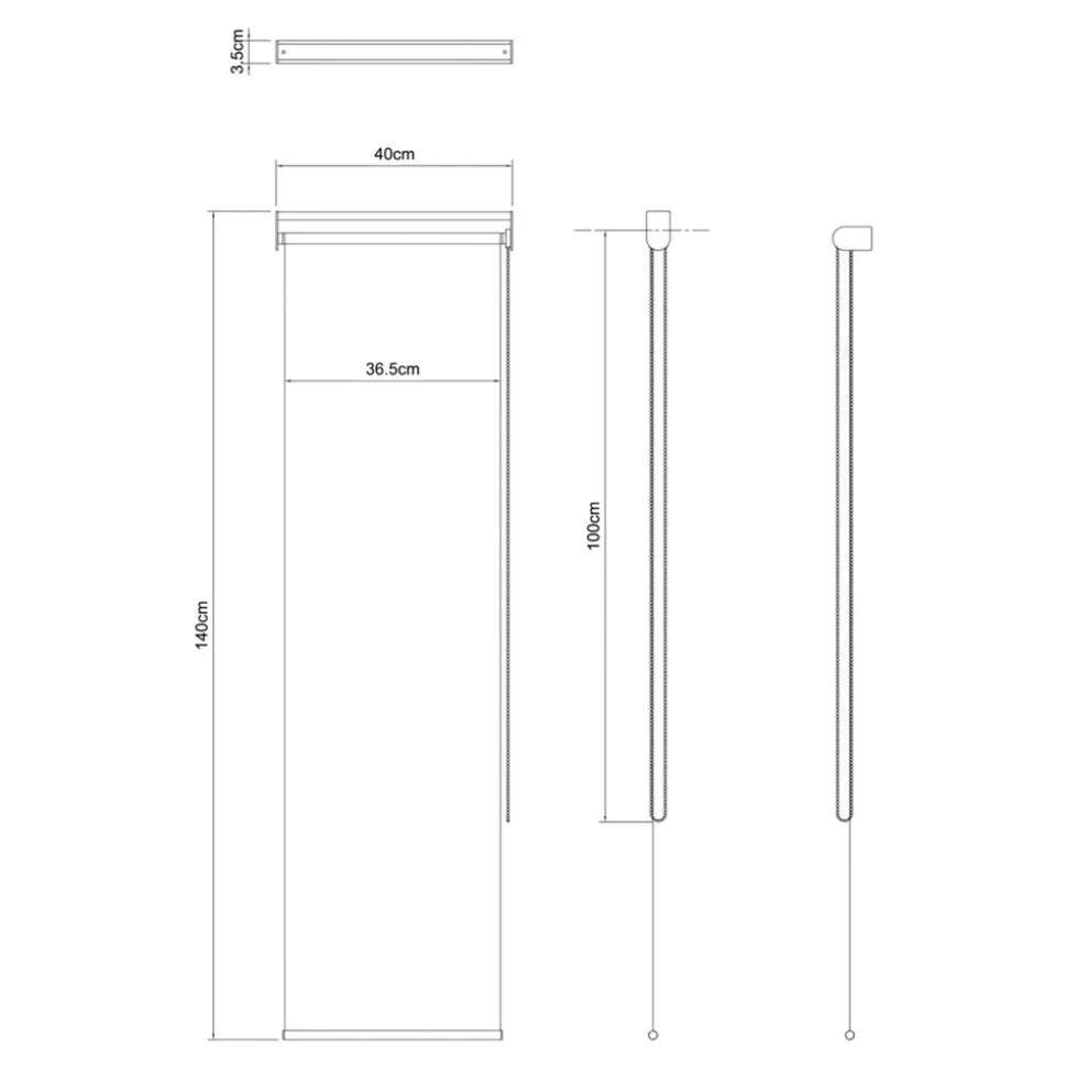 Store enrouleur occultant sans perçage Boreas 2 noir l.40 x H.140cm Goodhome