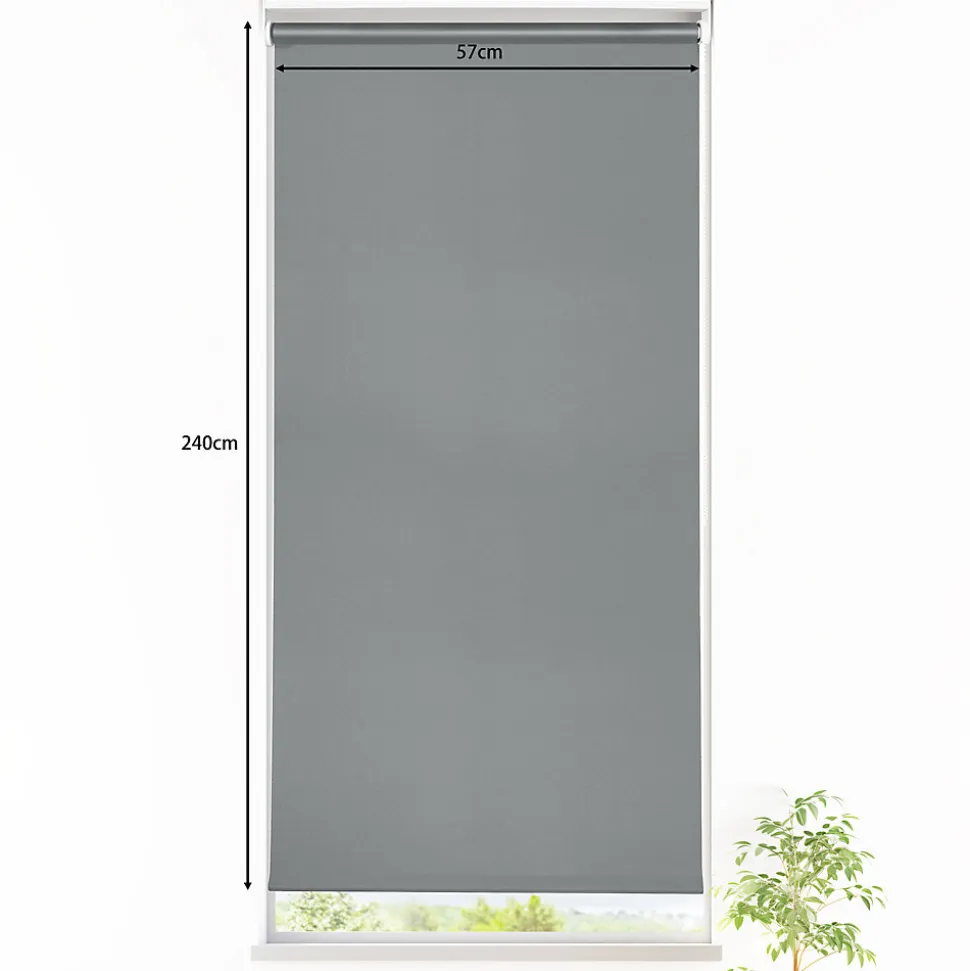 Store enrouleur occultant sans perçage Boreas 2 gris béton l.60 x H.240cm Goodhome