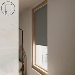 Store enrouleur occultant sans perçage Boreas 2 gris béton l.60 x H.240cm Goodhome