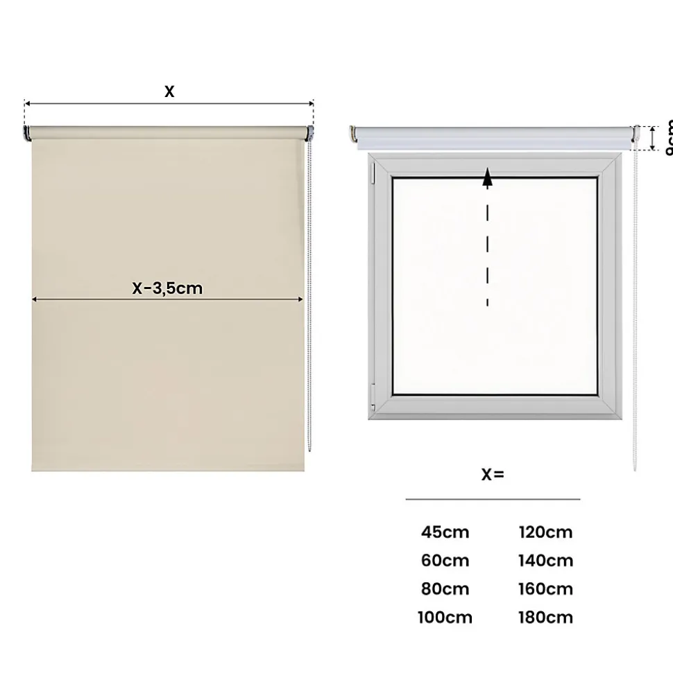 Store Enrouleur Occultant Pierre, 120 x 180 cm