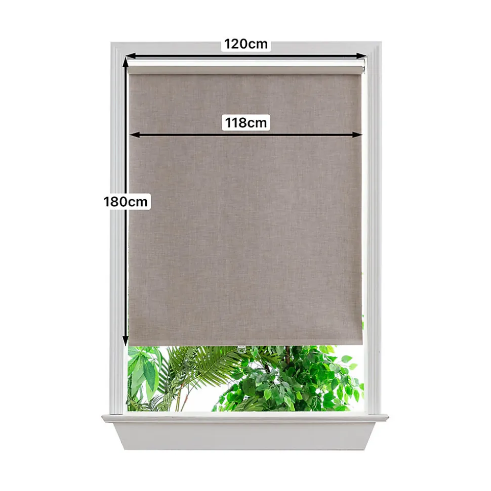 Store enrouleur occultant sans perçage Novan taupe l.120 x H.180cm Goodhome