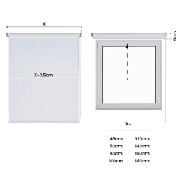 Store Enrouleur Occultant Blanc 45 x 180 cm